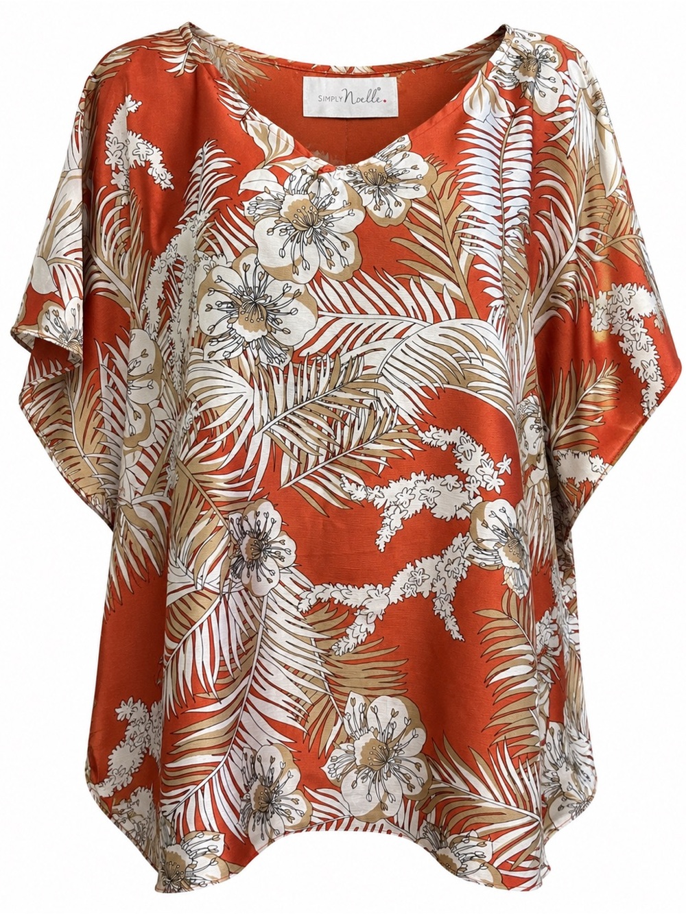 Simply Noelle Tropical Floral Kimono Tunic OS